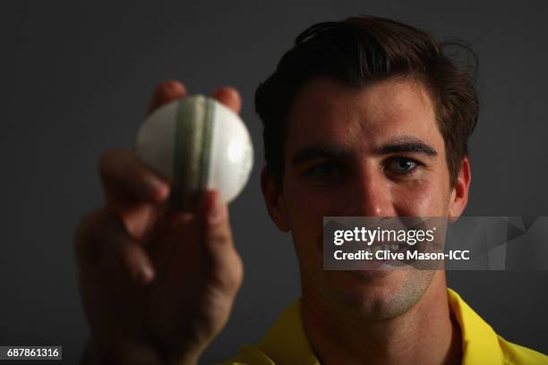 Pat Cummings of Australia poses during a portrait session ahead of the ICC Champions Trophy at the Royal Garden Hotel on May 24, 2017 in London,...