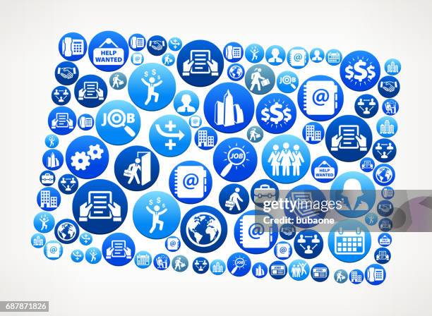 colorado work and employment blue vector button pattern - co work space stock illustrations