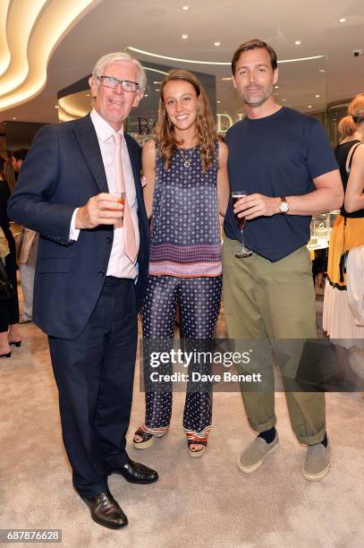 Chairman of Boodles Nicholas Wainwright, Emily Bull and Patrick Grant attend the Boodles Sloane Street Launch Party on May 24, 2017 in London,...