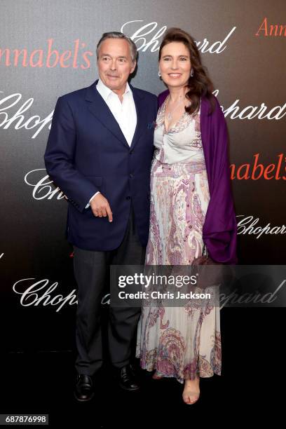 Karl-Friedrich Scheufele and Christine Scheufele attend the Annabel's & Chopard Party during the 70th annual Cannes Film Festival at Martinez Hotel...