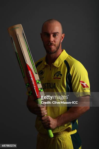 Chris Lynn of Australia poses during a portrait session ahead of the ICC Champions Trophy at the Royal Garden Hotel on May 24, 2017 in London,...