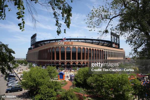 May 21: An exterior general view of Citi Field, home of the New York Mets on game day during the Los Angeles Angeles Vs New York Mets regular season...