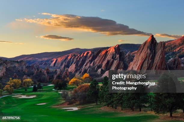 arrowhead golf course autumn - denver ストックフォトと画像