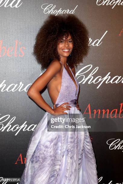 Tina Kunakey attends the Annabel's & Chopard Party during the 70th annual Cannes Film Festival at Martinez Hotel on May 24, 2017 in Cannes, France.