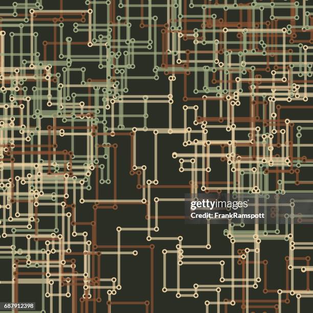 dust vector rectangular circuit line pattern - rounded rectangles stock illustrations