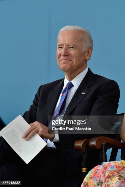 Former Vice President Joseph Biden speaks at the Harvard College Class of 2017 Class Day Exercises at Harvard University on May 24, 2017 in...