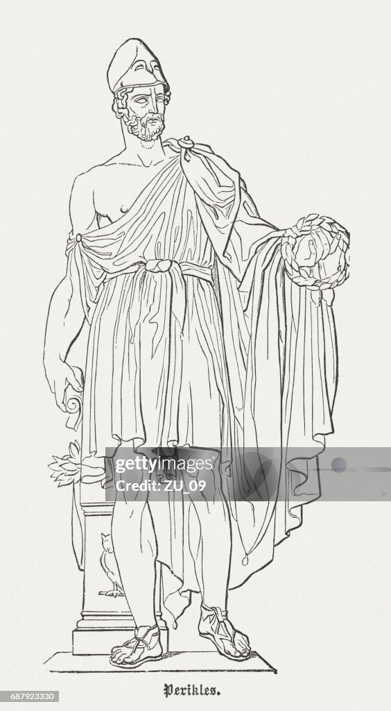 Pericles (c.495-429 BC), Athenian statesmen, sculpted by Dubay, published 1880