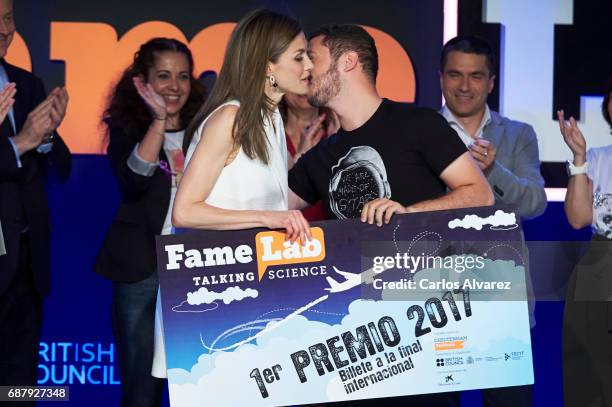 Queen Letizia of Spain attends 'Famelab' 2017 at the Museo Nacional de la Ciencia y Tecnologia on May 24, 2017 in Madrid, Spain.