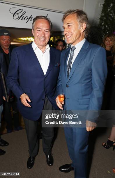 Karl-Friedrich Scheufele, Co-President of Chopard, and Christopher Waltz attend the Chopard and Annabel's Gentleman's Evening at the Hotel Martinez...