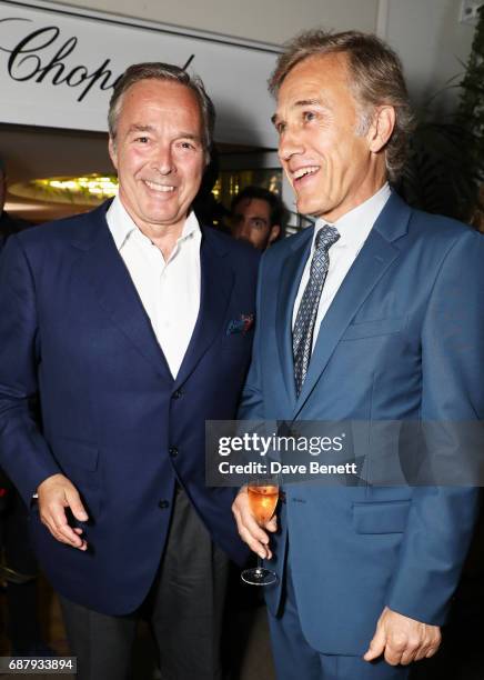 Karl-Friedrich Scheufele, Co-President of Chopard, and Christopher Waltz attend the Chopard and Annabel's Gentleman's Evening at the Hotel Martinez...