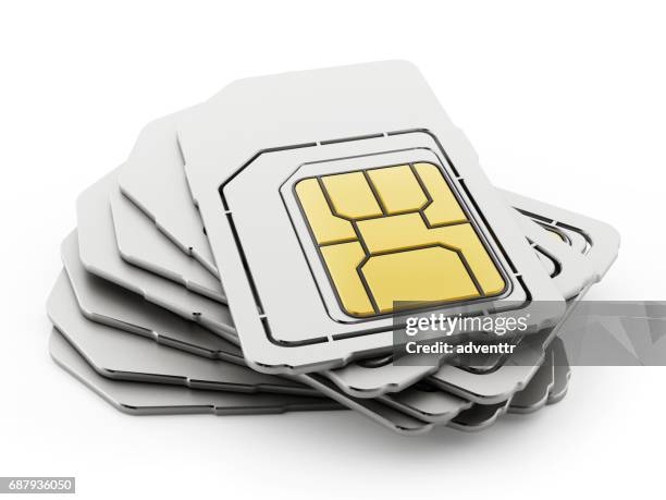 mini, micro and nano simcards isolated on white - all sim card stock illustrations