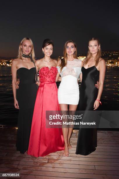 Inna Zobova, Patricia Contreras, Alina Baikova and Toni Garrn attend the Generous People 5th Anniversary Party during the 70th annual Cannes Film...