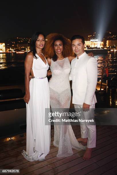 Moana Luu and David Luu attend the Generous People 5th Anniversary Party during the 70th annual Cannes Film Festival at Martinez Pier on May 24, 2017...