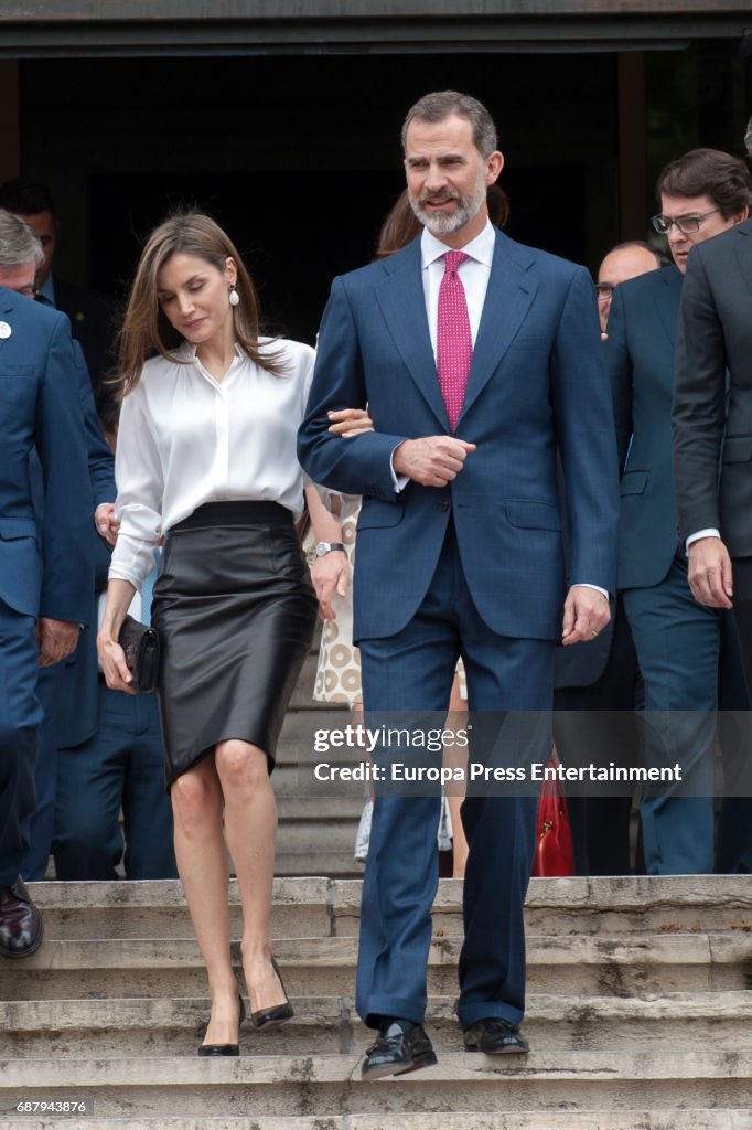 Spanish Royals Arrive The National Library in Madrid