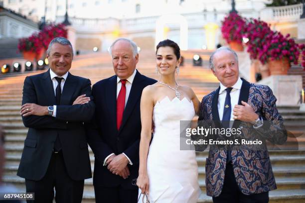 Jean-Christophe Babin, Nicola Bulgari, Giorgia Surina and Alberto Morillas attend Goldea The Roman Night Cocktail & Dinner on May 24, 2017 in Rome,...