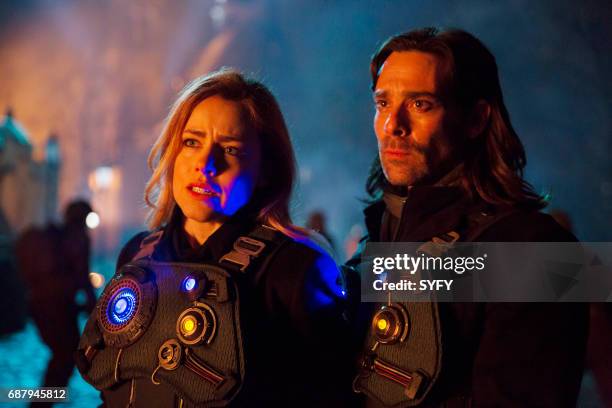 Witness" Episode 310 -- Pictured: Amanda Schull as Cassandra Railly, James Callis as Athan --