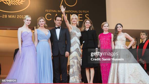 Elle Fanning, Kirsten Dunst, Colin Farrell, Nicole Kidman, Sofia Coppola, Angourie Rice and Youree Henley attend the 70th Anniversary screening...