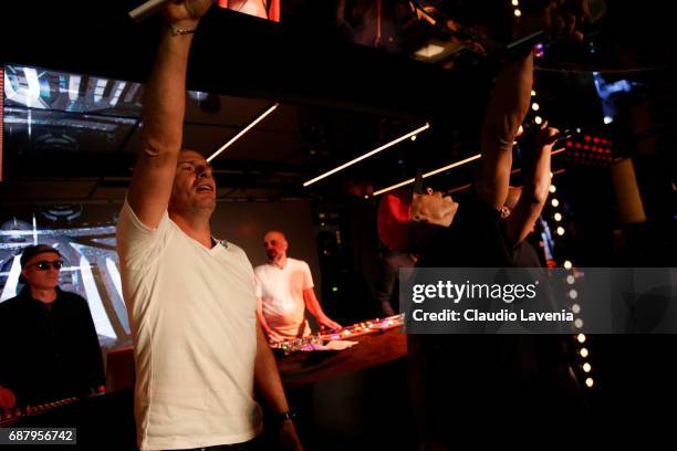 Akhenaton and Shurik'n of IAM perform at Villa Schweppes Cannes during the 70th annual Cannes Film Festival at Villa Schweppes on May 24, 2017 in...
