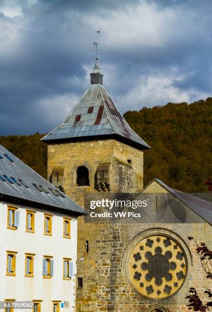 Santa Maria church. Roncesvalles. Navarre, Spain, Europe.