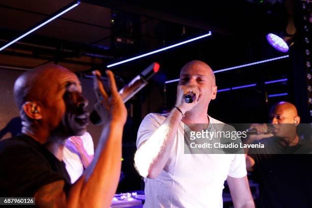 Shurik'n and Akhenato of IAM perform at Villa Schweppes Cannes during the 70th annual Cannes Film Festival at Villa Schweppes on May 24, 2017 in...