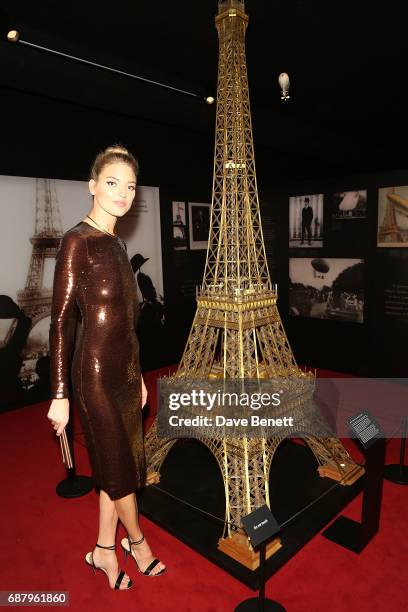 Martha Hunt attends the private view of the 'Cartier In Motion' exhibition curated by Norman Foster at The Design Museum on May 24, 2017 in London,...