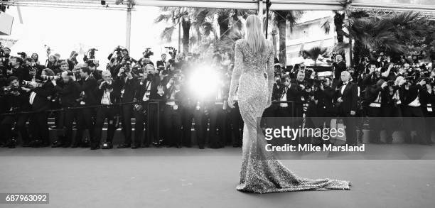 Doutzen Kroes attends the "The Beguiled" screening during the 70th annual Cannes Film Festival at Palais des Festivals on May 24, 2017 in Cannes,...