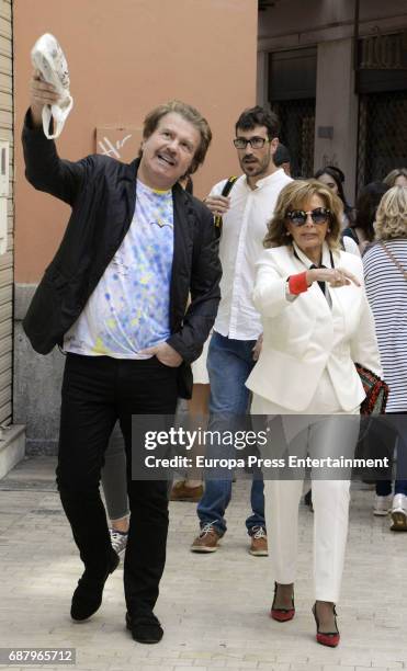 Maria Teresa Campos and Edmundo Arrocet, aka Bigote are seen on April 9, 2017 in Malaga, Spain.
