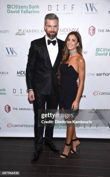 Ryan Serhant and Emilia Bechrakis attend the Million Dollar Listing: New York Season 6 Premiere Party at Marquee on May 24, 2017 in New York City.