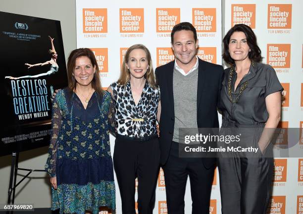 Filmmaker Linda Saffire,ballerina Wendy Whelan, filmmaker Adam Schlesinger and producer Diana DiMenna attend the "Restless Creature: Wendy Whelan"...