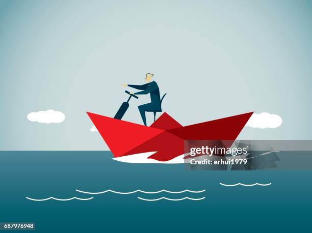 leadership - motorboating stock illustrations