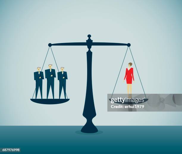 equal-arm balance - gender balance stock illustrations