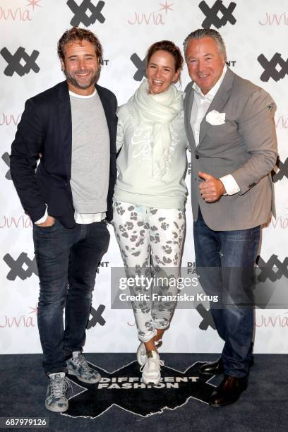 Bernd Berger, Judith Dommermuth and Manuel Rivera attend the Different Fashion store opening on May 24, 2017 in Norderney, Germany.