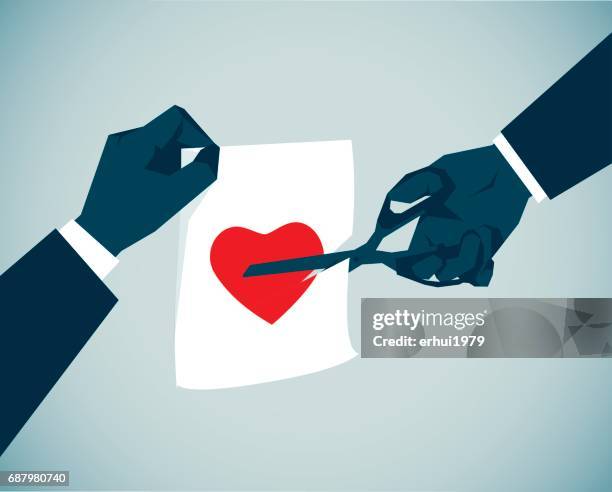 damaged - hand scissors isolated stock illustrations