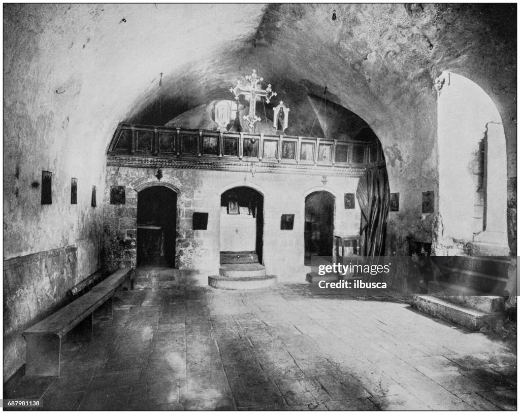 Anciennes photographies de la Terre Sainte, en Égypte et Moyen-Orient : Synagogue du Christ à Nazareth