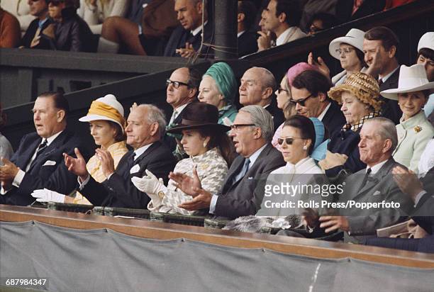 Princess Anne, pictured 4th from left with British Prime Minister Edward Heath , 5th from left, Princess Margaret, Countess of Snowdon , 6th from...