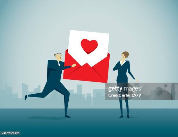 valentine - postman stock illustrations