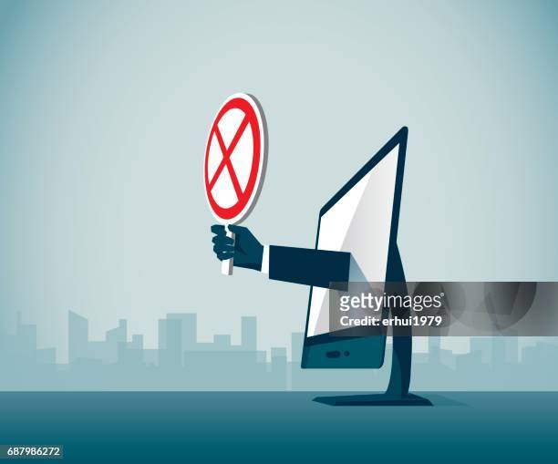 stop sign - exclusion stock illustrations