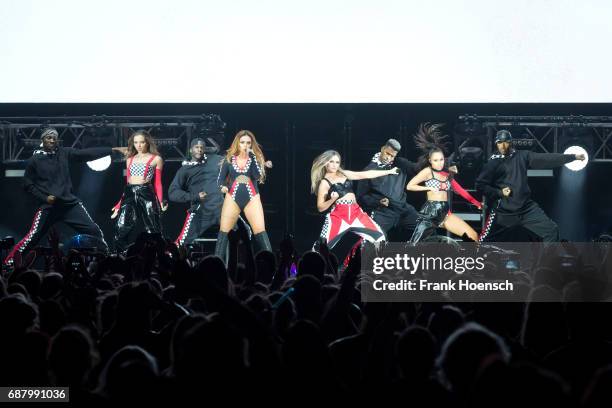 Jessica Louise Nelson, Jade Amelia Thirlwall, Perrie Louise Edwards and Leigh-Anne Pinnock of the British band Little Mix perform live on stage...