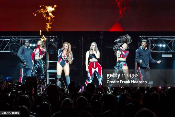 Jessica Louise Nelson, Jade Amelia Thirlwall, Perrie Louise Edwards and Leigh-Anne Pinnock of the British band Little Mix perform live on stage...