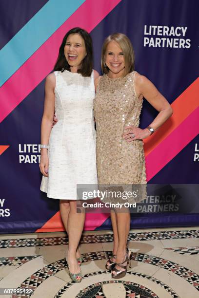 Of Gannett and Editor in Chief of USA TODAY and the USA TODAY Network, Joanne Lipman and TV personality Katie Couric attends the 2017 Literacy...