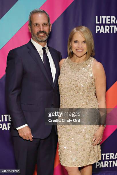 John Molner and Katie Couric attends the 2017 Literacy Partners Evening of Readings and Gala Dinner Dance at Cipriani 42nd Street on May 24, 2017 in...