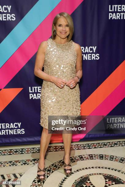 Personality Katie Couric attends the 2017 Literacy Partners Evening of Readings and Gala Dinner Dance at Cipriani 42nd Street on May 24, 2017 in New...