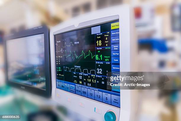 monitors used during cardiac surgery - medical device foto e immagini stock