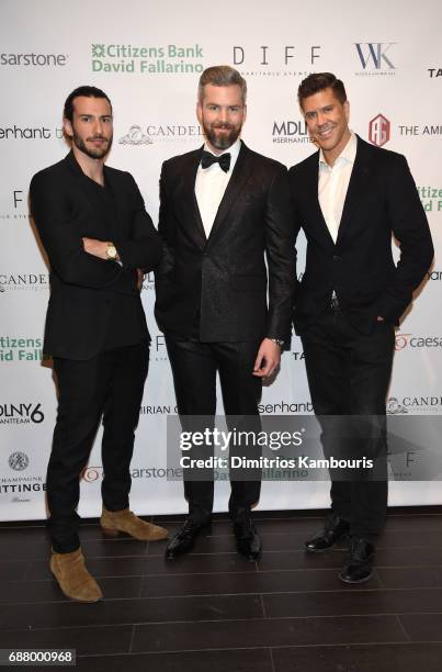 Steve Gold, Ryan Serhant and Fredrik Eklund attend the Million Dollar Listing: New York Season 6 Premiere Party at Marquee on May 24, 2017 in New...