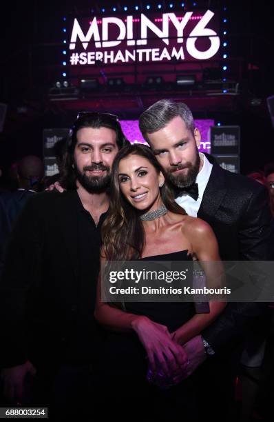 Stratos Bechrakis, Emilia Bechrakis and Ryan Serhant attend the Million Dollar Listing: New York Season 6 Premiere Party at Marquee on May 24, 2017...