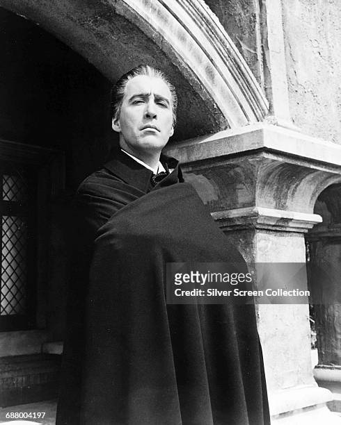 English actor Christopher Lee in one of his roles as Count Dracula, circa 1965.