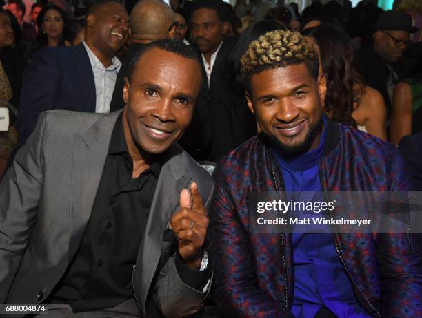 Sugar Ray Leonard and Usher attend the B. Riley & Co. 8th Annual "Big Fighters, Big Cause" Charity Boxing Night benefiting the Sugar Ray Leonard...