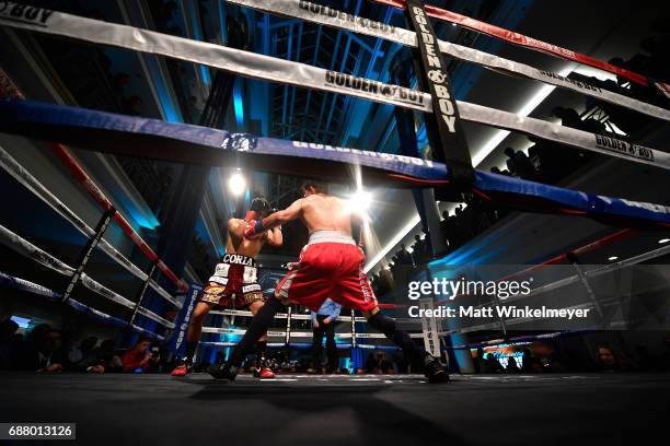 Boxers Luis Coria and Antonio Martinez attend the B. Riley & Co. 8th Annual "Big Fighters, Big Cause" Charity Boxing Night benefiting the Sugar Ray...