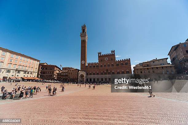 italy, tuscany, siena, piazza del campo - piazza del campo stock pictures, royalty-free photos & images