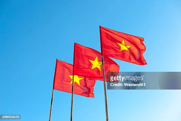 three vietnamese national flags - vietnamese flag stock pictures, royalty-free photos & images